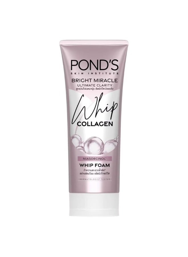 Pond's Bright Miracle Ultimate Clarity Collagen Whip Foam Facial Cleanser, 100g - Image 1