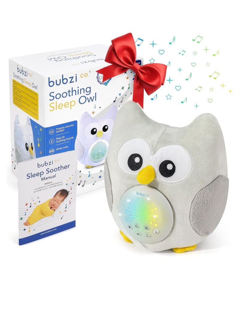 Bubzi Co - Baby Sound Machine, Portable Owl Soother & Baby Night Light Projector, Comforting Electronic Infant Toddler Sleep Aid & Baby Shush with White Noise - Image 1