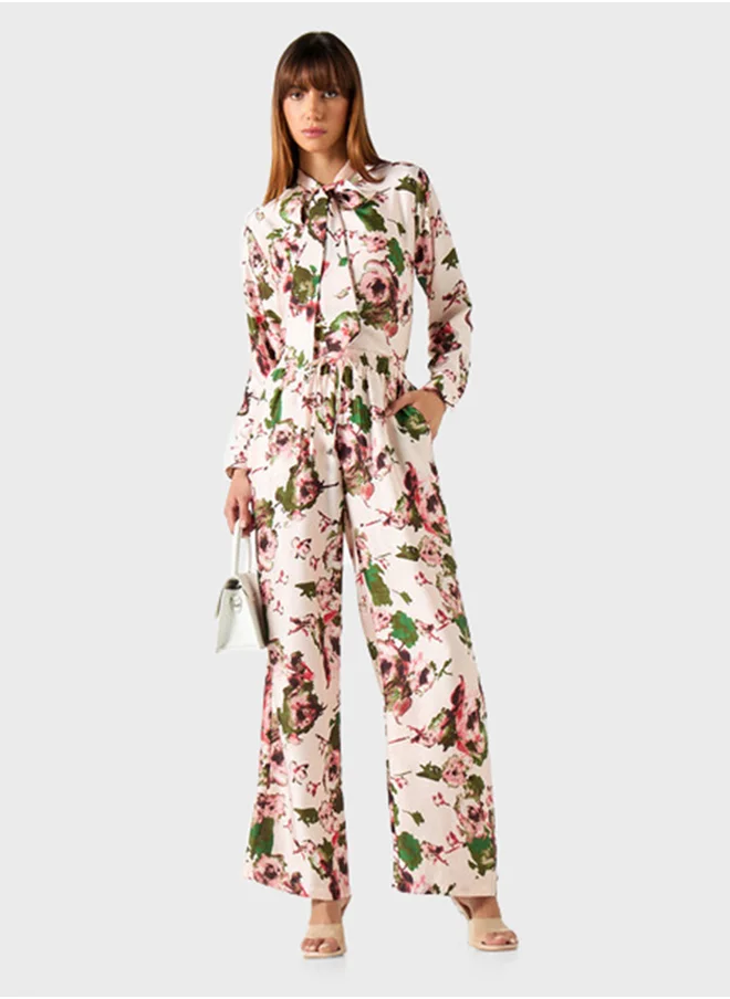 2Xtremz Floral Print Bow Detail Shirt