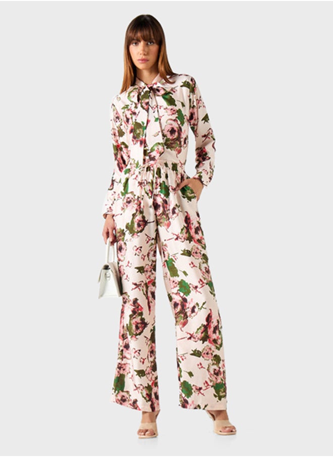 2Xtremz - Floral Print Bow Detail Shirt - Image 1