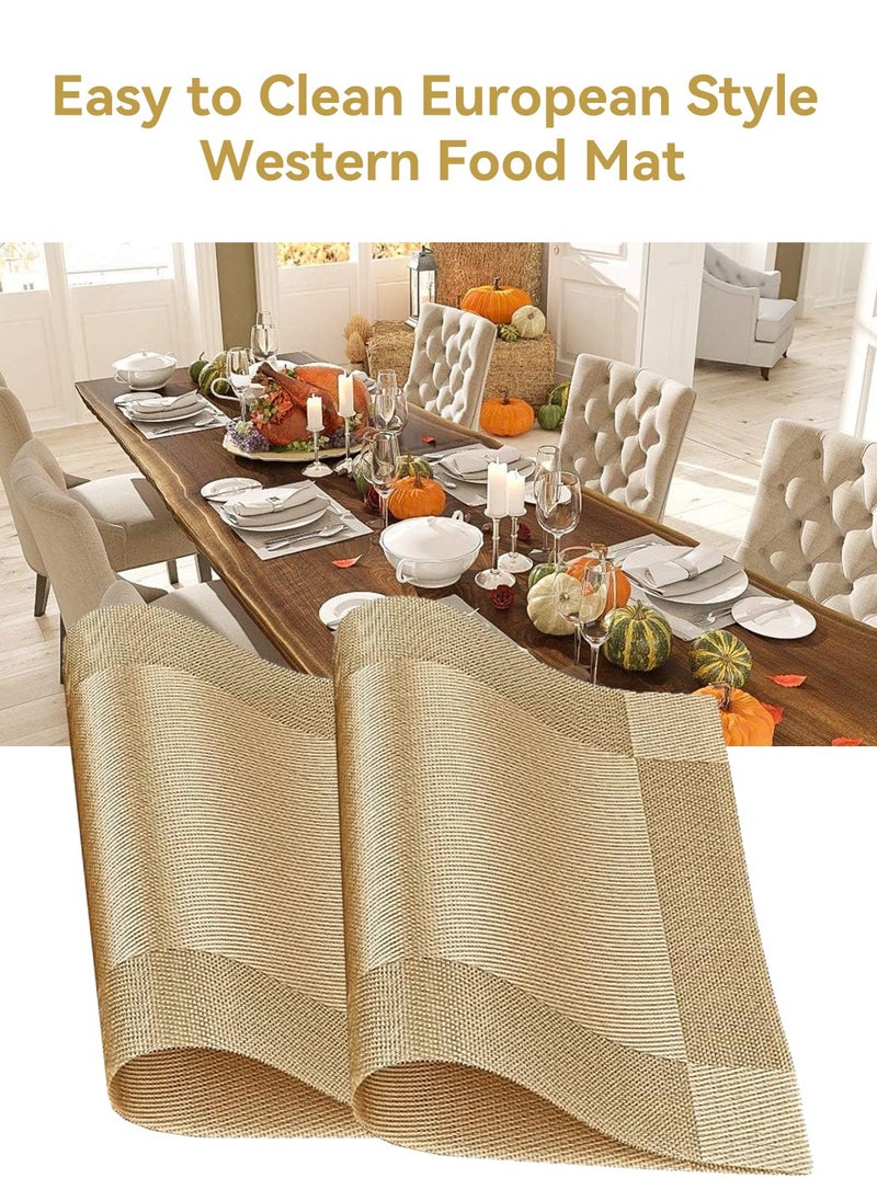 LEOKOR 6 Pcs Linen Natural Fabric Handcrafted Machine Weave Placemats Non-Slip Kitchen Table Mats  - Image 5