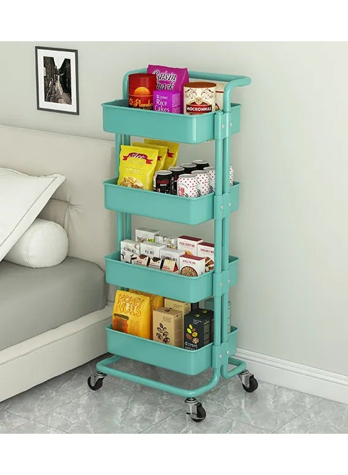 DubaiGallery Multipurpose 4-Tier Storage Trolley Cart With Shelf and Wheels  - Image 1