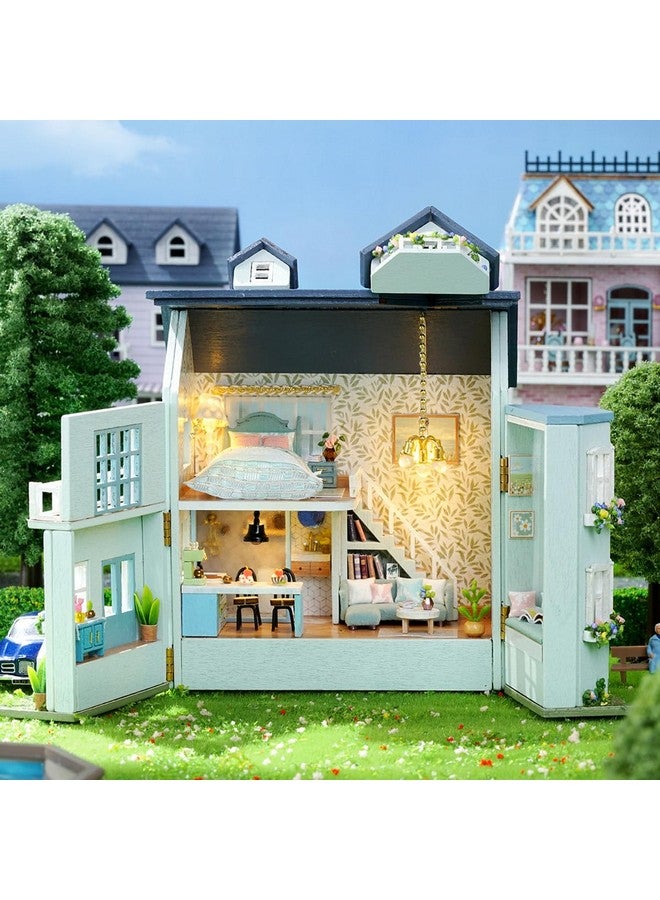 CUTEROOM Diy Miniature House Kit Cuteroom Wooden Dollhouse Kit Mini House Making Kit With Furnitures Diy Dollhouse Kit Birthday Gift For Women And Girls (Warm Manor) - Image 4