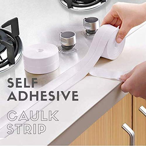 Bapna Bapna Caulk Strip, Tub Caulking Tape PVC Self-Adhesive Waterproof Sealing Tape for Kitchen Sink Toilet Bathroom Shower and Bathtub Floor Wall Edge Protector - Image 2