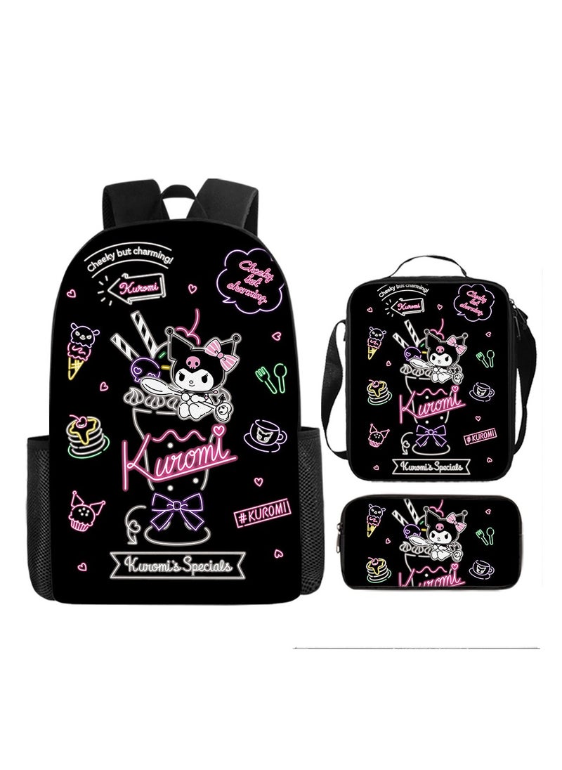 Generic - Cartoon anime backpack for primary and secondary school students, large capacity casual lightweight backpack, cartoon shoulder bag, pencil case, pencil case, and pencil case - Image 1