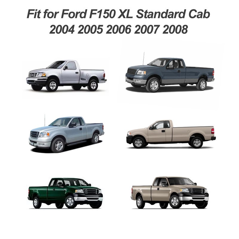 ESMING 40/20/40 Durable Oxford Fabric Front Split Bench Seat Covers for Ford F150 XL Standard Cab 2004 2005 2006 2007 2008 with Integrated Seatbelts & Solid Armrest- Black - Image 2