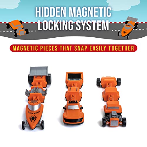 POPULAR PLAYTHINGS Mix or Match Vehicles, Magnetic Toy Play Set, Race Cars - Image 4
