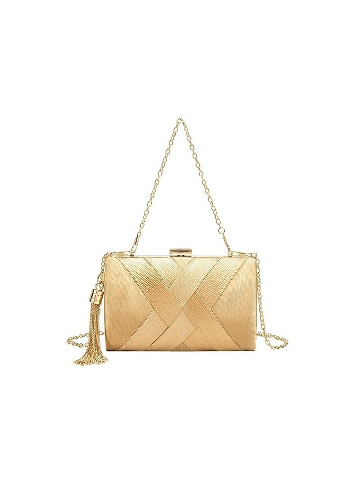 Oasisgalore Women's Elegant Tassel Pendant Silk Evening Bag Clutch Purse  - Image 1