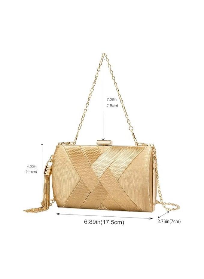 Oasisgalore Women's Elegant Tassel Pendant Silk Evening Bag Clutch Purse  - Image 5