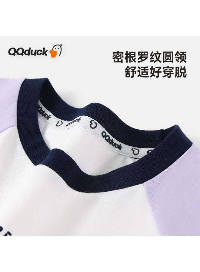 Qq Duck Girls' Short Sleeve T-Shirt Children'S Summer Clothing Student Sweet Top Teenager Clothes Peach Soda Purple; 160 - Image 5