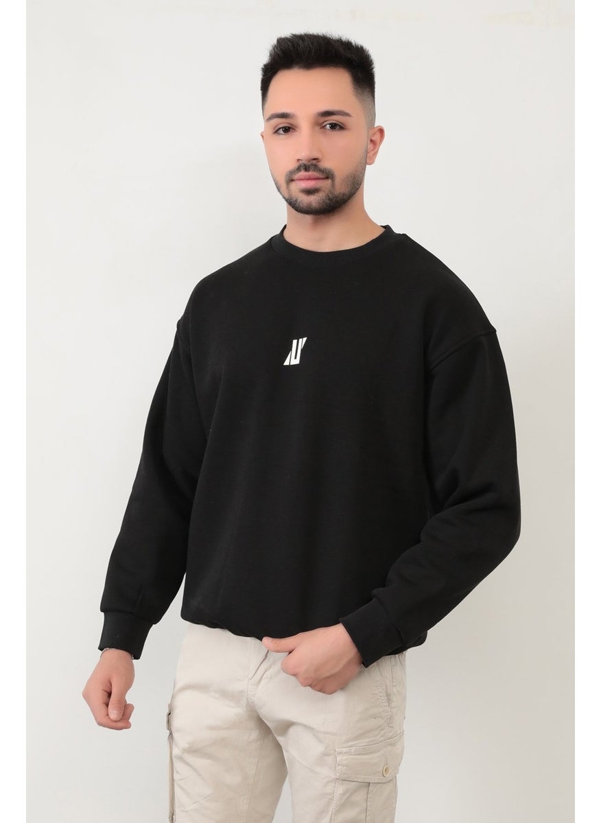 Black Color Men's Oversize U Printed Cotton Blend Sweatshirt - 5255 - pzsku/ZDD1376039D74078C8A01Z/45/_/1730722703/d4ccf65e-c788-4450-b992-68ec0d67b375