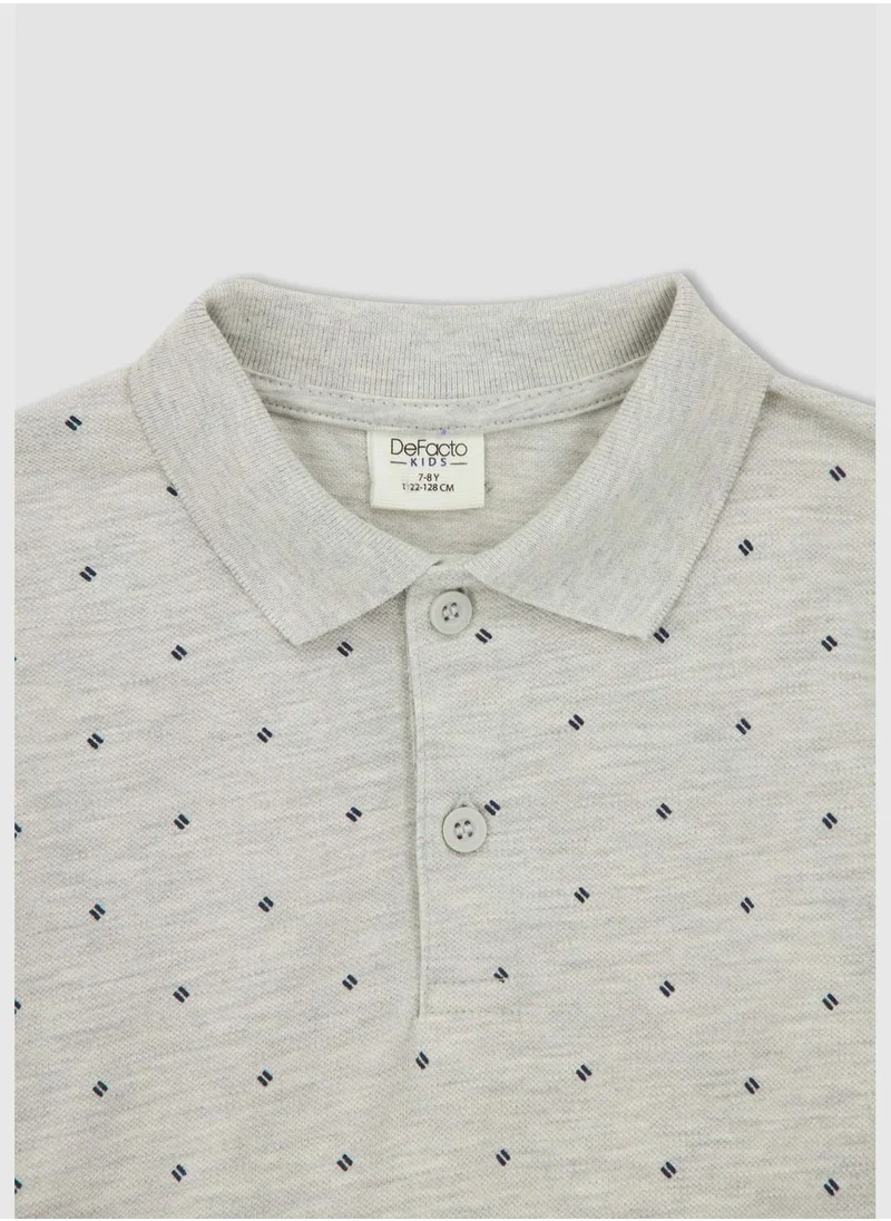 DeFacto Regular Fit Short Sleeve Polka Dot Print T-Shirt