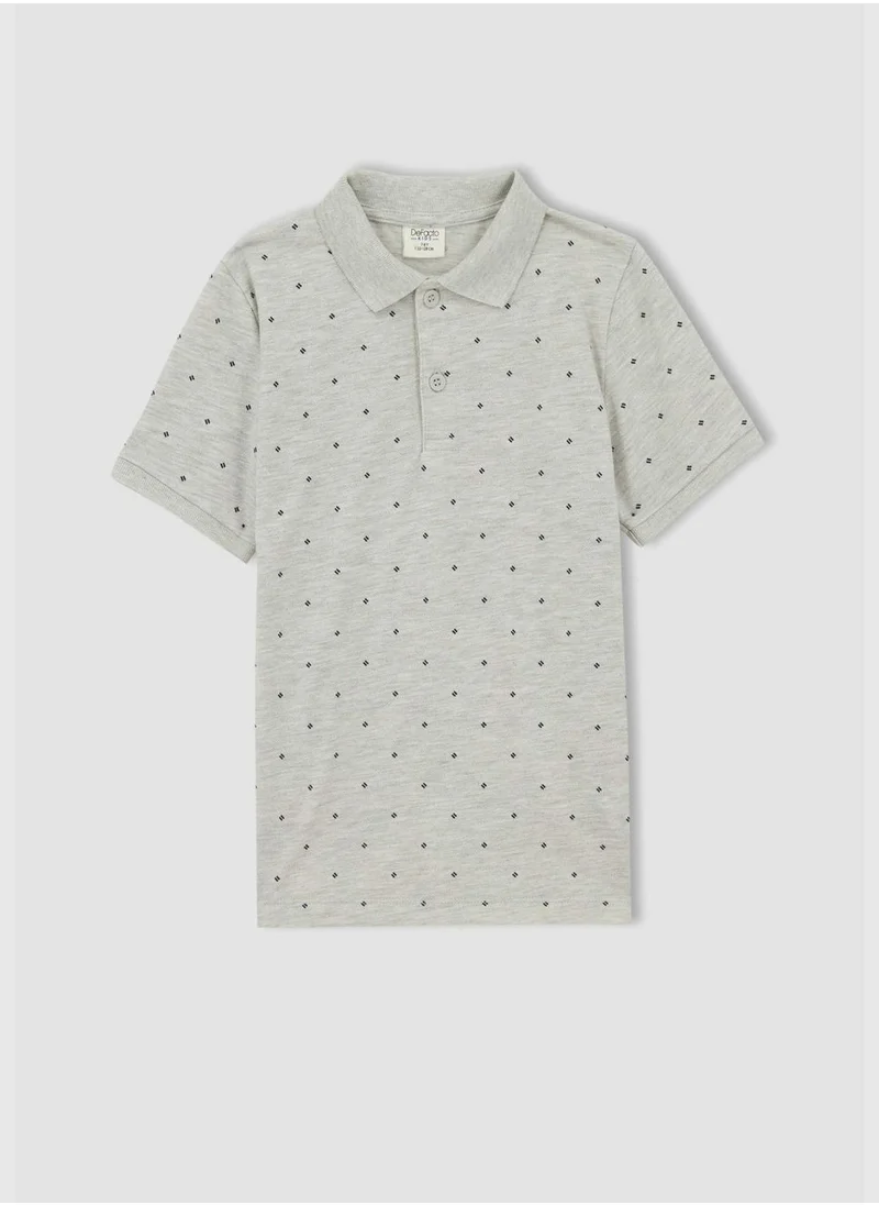 DeFacto Regular Fit Short Sleeve Polka Dot Print T-Shirt