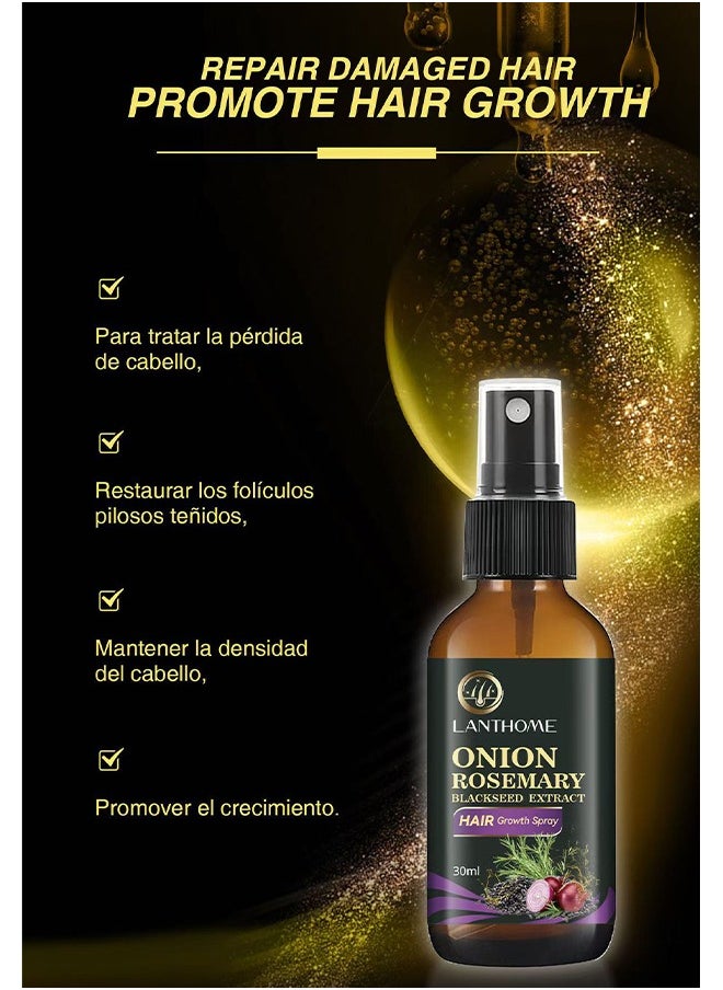 Lanthome Onion Rosemary Blackseed Extract，Hair Growth Spray, Onion Oil for Hair Growth Organic, Rosemary Enriched, Black Seed Oil for Hair Loss Control, Promotes Hair Growth  - Image 2