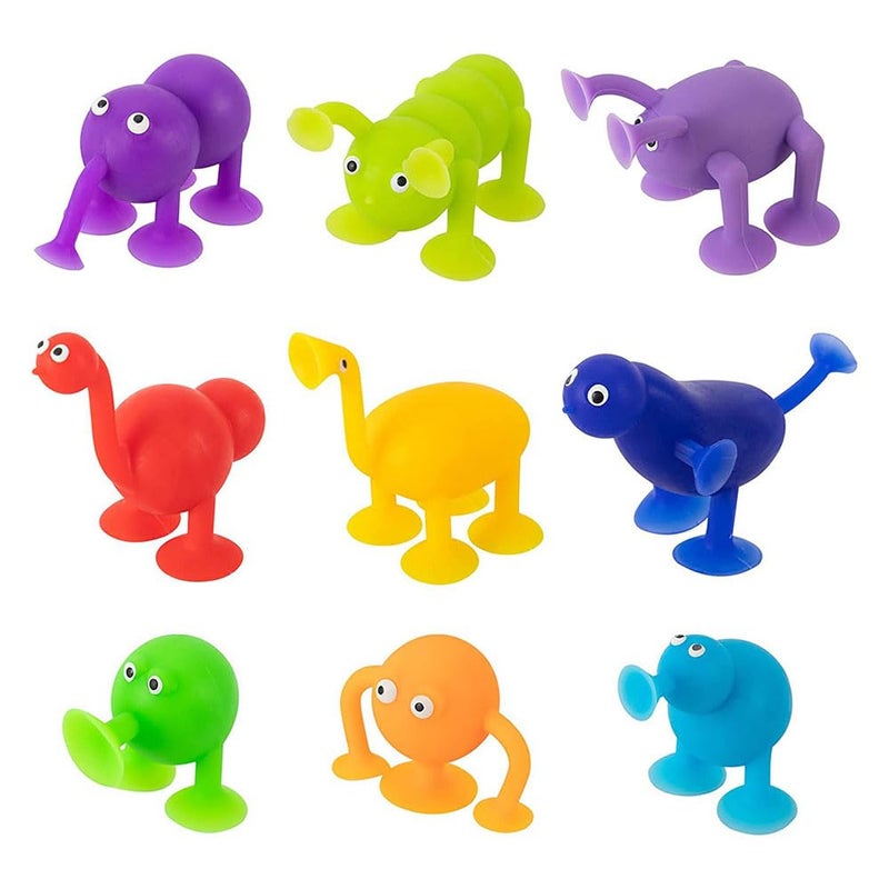 JZS Baby Suction Cup Animal Silicone Building Blocks - Stress Release Sensory Sucker for Shower Bath Game Window - Kid Tub Gift for 3-7 Years Old Boys Girls - Image 1