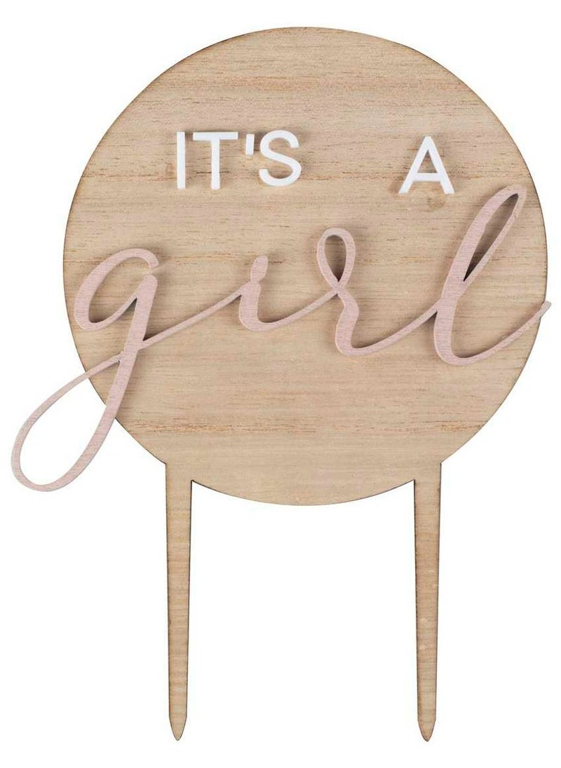 Ginger Ray It’s a Girl Wooden Cake Topper - Image 3