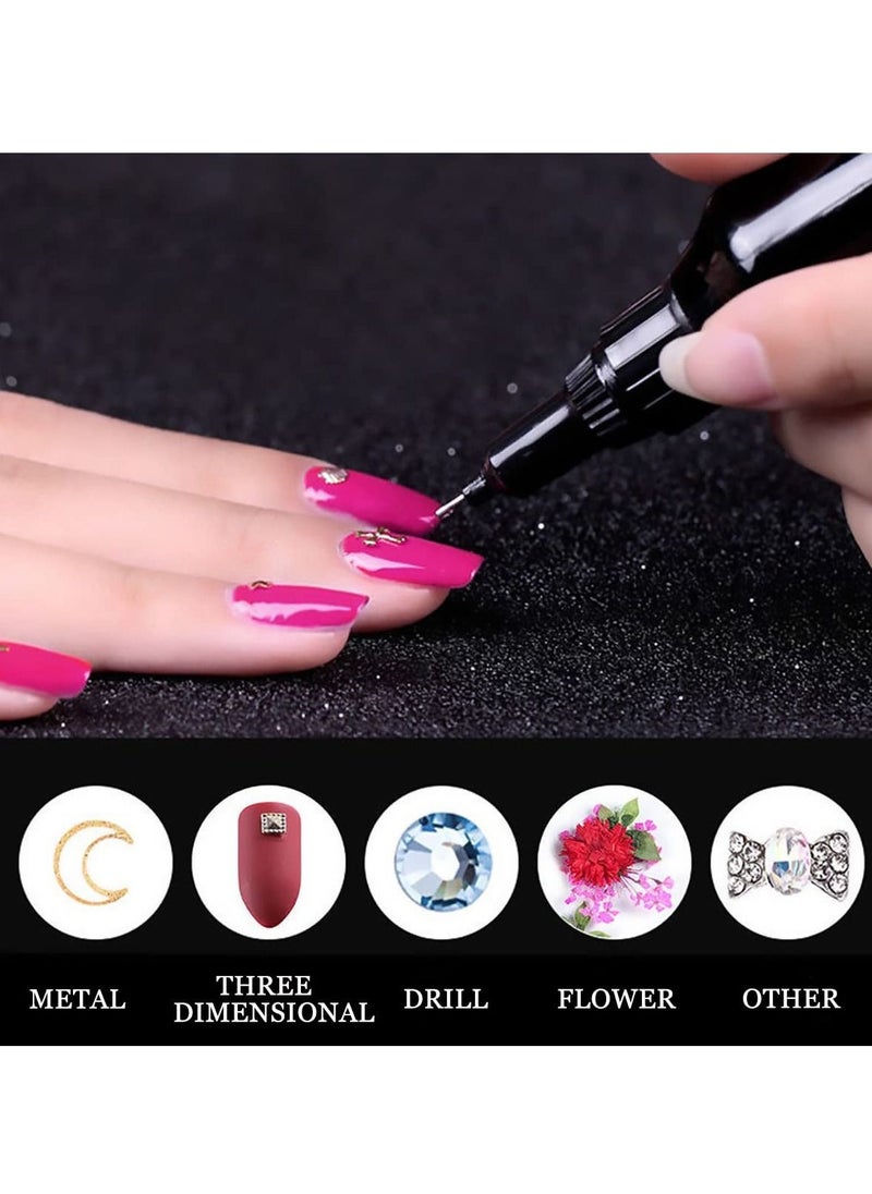 SYOSI Nail Rhinestone Glue, Glue Gel for Nail Gem, LED Light Cure Glue, Jewelry Diamond Manicure Decoration Gel, NO Wipe Nail Glue for Beads Stickers Stones Crystals Diamond Nails DIY Tools with 2 Tweezers  - Image 5