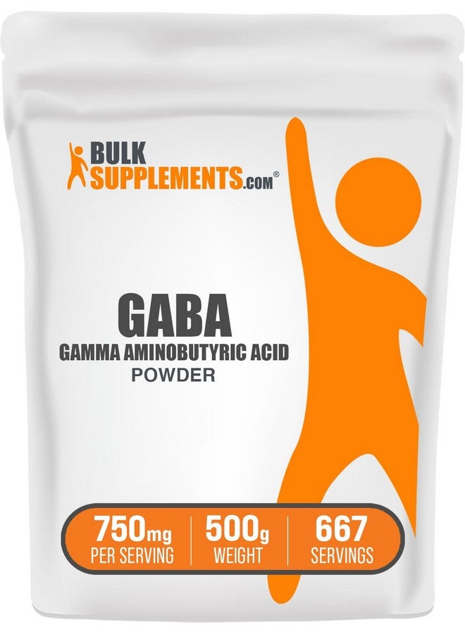 BulkSupplements مسحوق جابا من BulkSupplements.com - حمض غاما أمينوبوتيريك، مكمل جابا، مكمل حمض أميني - خالي من الغلوتين، 750 ملغ لكل حصة، 500 غ (1.1 رطل) (عبوة من 1) - Image 1