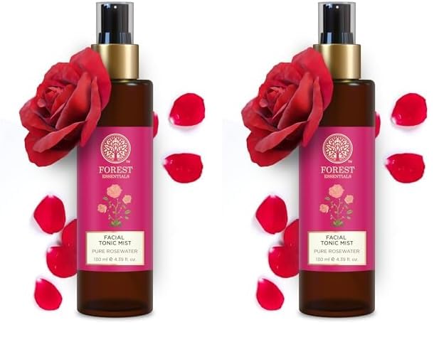Forest Essentials Pure Rosewater Toner Facial Tonic Mist Hydrating Daily Toner For Glowing Skin Hydrates Plumps Minimises Open Pores Pack Of 2 - Image 1