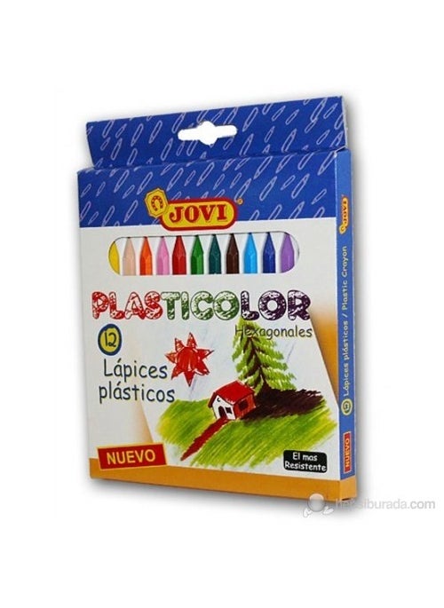 JOVI Plastic Crayons 12 Colors Jumbo Plastic Pastel Crayons 