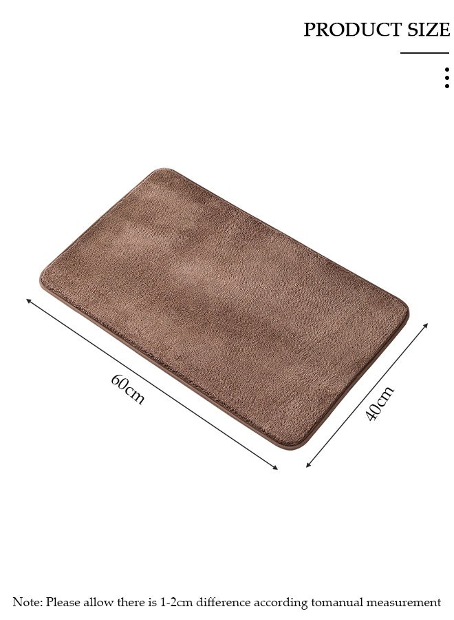 DUNISO سجادة حمام سجادة ناعمة للغاية وذات قدرة على الامتصاص، سجاد حمام مضاد للانزلاق سريع الجفاف، سجادة حوض استحمام أرضية للحمام، مقاس 40 × 60 سم - Image 2