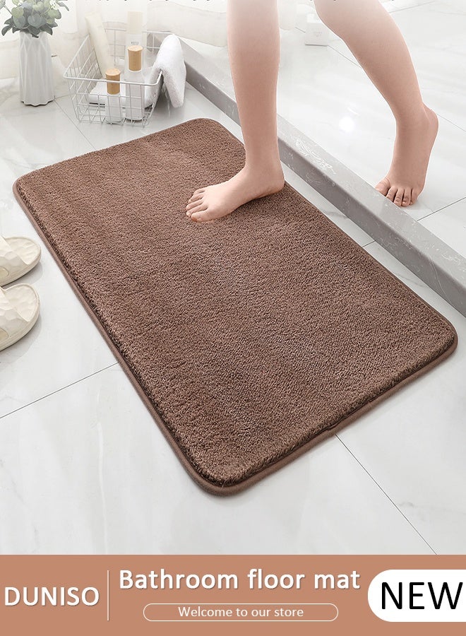 DUNISO سجادة حمام سجادة ناعمة للغاية وذات قدرة على الامتصاص، سجاد حمام مضاد للانزلاق سريع الجفاف، سجادة حوض استحمام أرضية للحمام، مقاس 40 × 60 سم - Image 1
