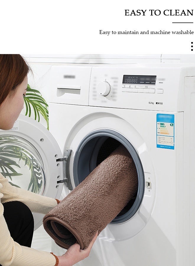 DUNISO سجادة حمام سجادة ناعمة للغاية وذات قدرة على الامتصاص، سجاد حمام مضاد للانزلاق سريع الجفاف، سجادة حوض استحمام أرضية للحمام، مقاس 40 × 60 سم - Image 5