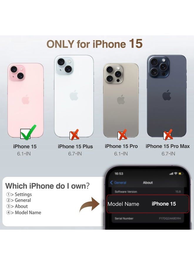 LOHASIC غطاء متوافق مع iPhone 15، حقيبة جلدية فاخرة أنيقة للأعمال، غطاء خلفي ناعم بمقبض كلاسيكي واقٍ للجسم بالكامل مقاوم للصدمات لهواتف iPhone 15 6.1 بوصة - بني - Image 2
