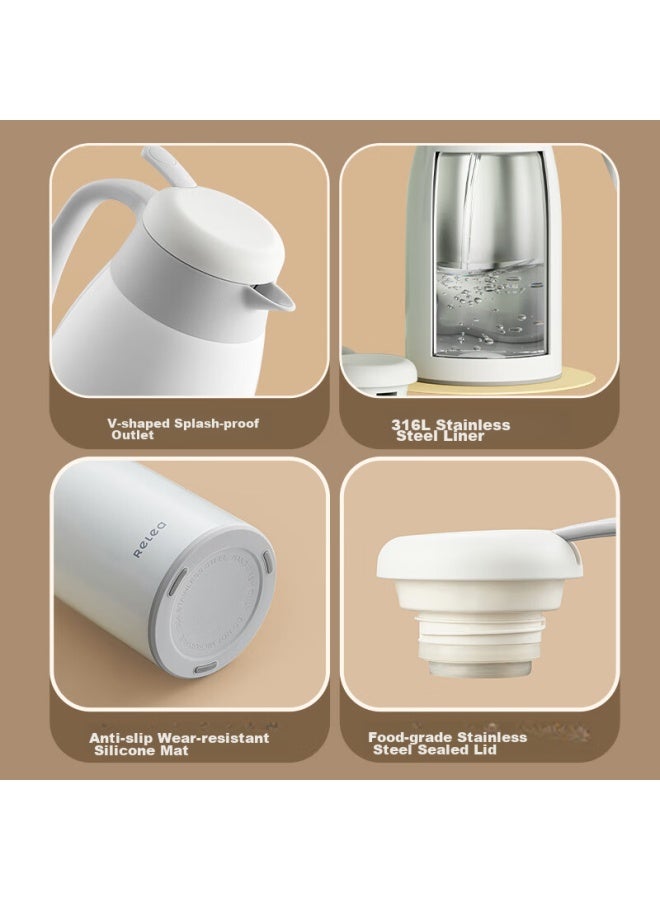 RELEA Rebo Insulated Thermos 2.2l Large Capacity 316l Stainless Steel Household Thermos Push-type Hot Water Kettle - Image 2