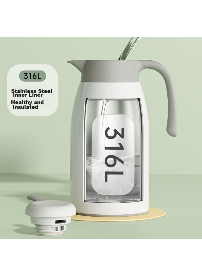 RELEA Rebo Insulated Thermos 2.2l Large Capacity 316l Stainless Steel Household Thermos Push-type Hot Water Kettle - Image 1