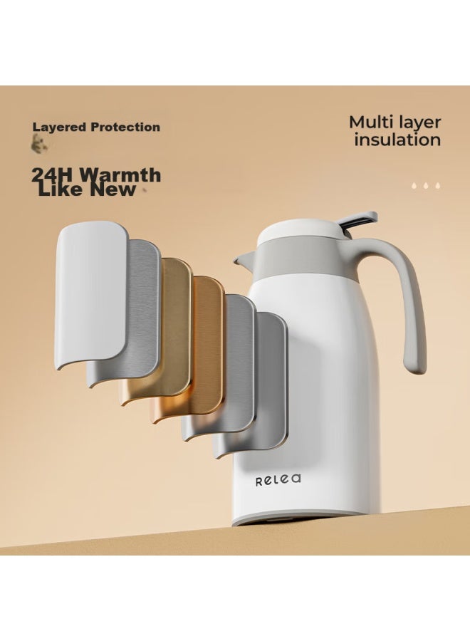 RELEA Rebo Insulated Thermos 2.2l Large Capacity 316l Stainless Steel Household Thermos Push-type Hot Water Kettle - Image 3