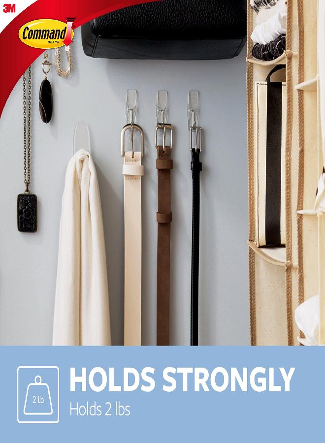 Command Command Medium Wire Toggle Hooks, Damage Free Hanging Wall Hooks with Adhesive Strips, No Tools Wall Hooks for Hanging Organizational Items in Living Spaces, 6 Clear Hooks and 8 Command Strips - Image 2