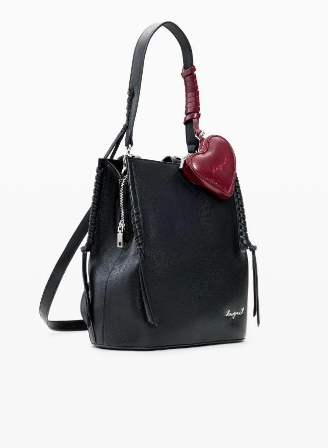DESIGUAL Black Medium backpack charm heart for Women | Best Price UAE
