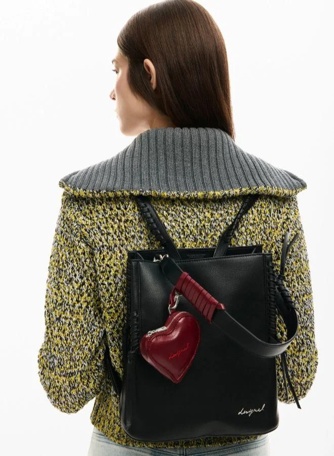 DESIGUAL Black Medium backpack charm heart for Women | Best Price UAE