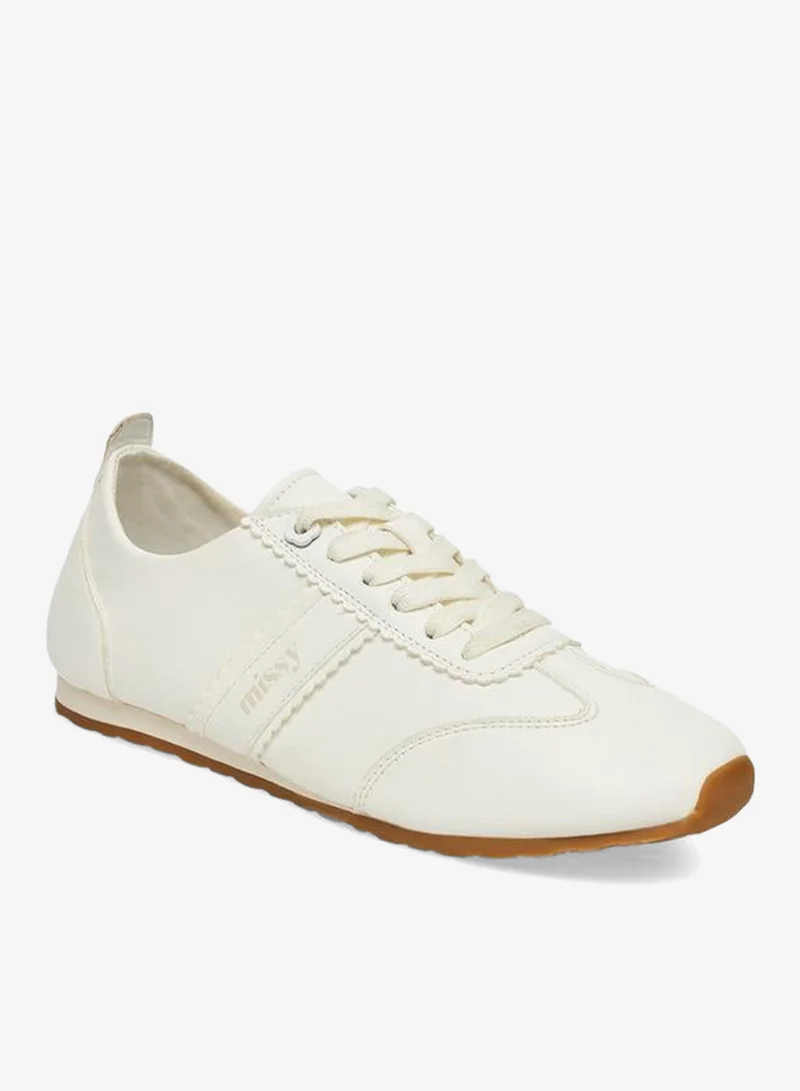 Missy Scallop Trim Lace-Up Ankle School Sneakers