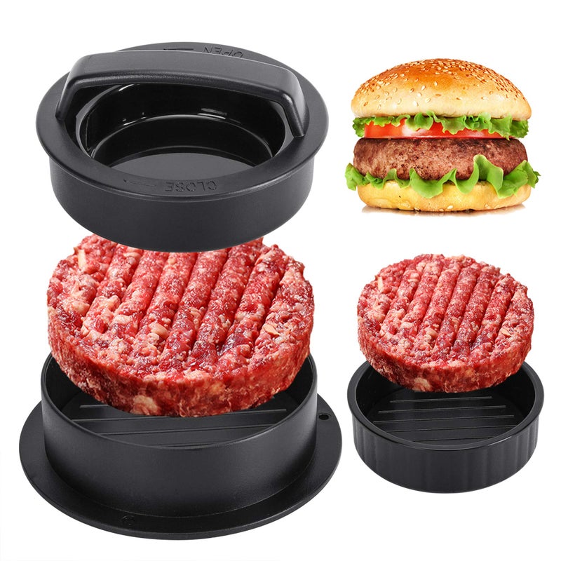 GPYG Hamburger Press Patty Maker Burger Press 3 in 1 NonStick Meat Beef Veggie Hamburger Mold Kitchen Gadgets to Make Patty for Stuffed Slider BBQ Barbecue Grilling