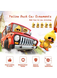 wonuu Cute Yellow Duck Car Ornaments Cool Duck Car Dashboard Decorations Shaking Head Doll  - Image 2
