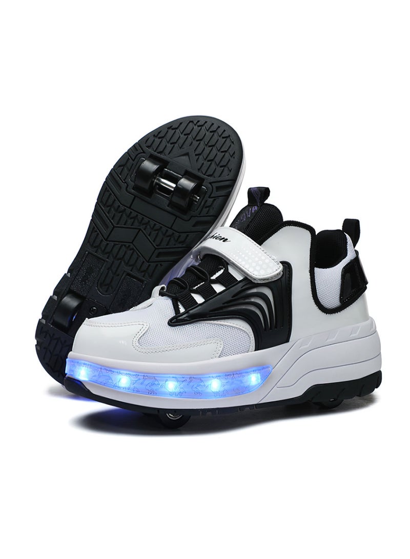 Goldfish LED Flash Light Fashion Shiny Sneaker Skate Shoes With Wheels And Lightning Sole - Image 1