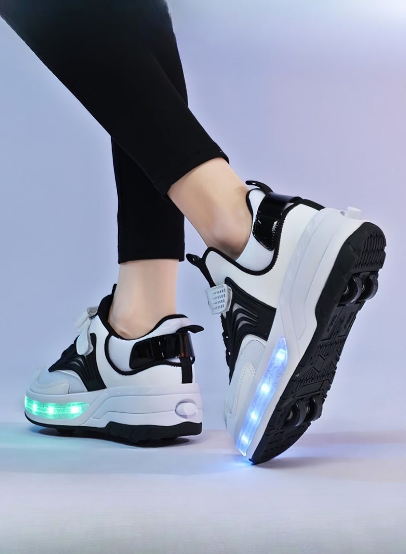 Goldfish LED Flash Light Fashion Shiny Sneaker Skate Shoes With Wheels And Lightning Sole - Image 2
