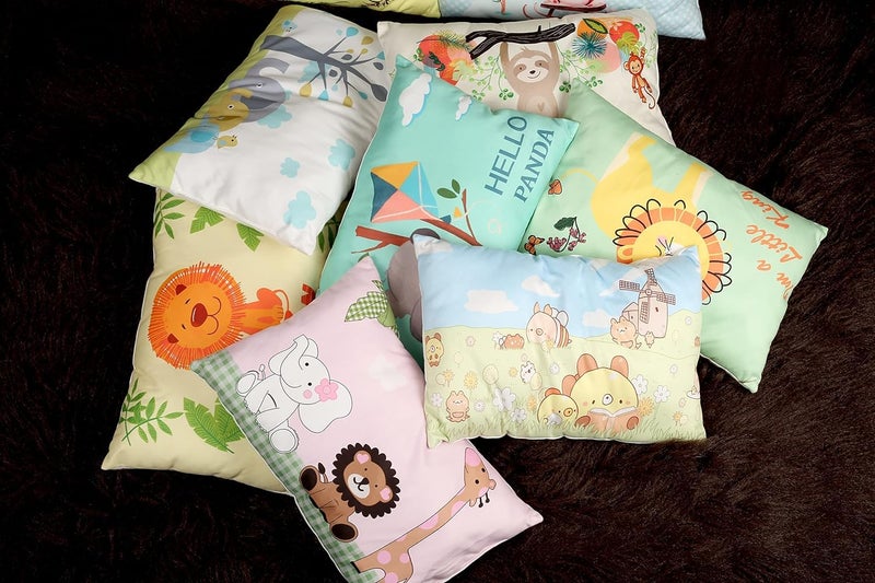 Casa Copenhagen Baby Pillow with Super Soft Imported Fabric|3 to 12 Years Old Kids Pillows|Animal & Cartoon Prints|Infant Pillow for Sleep,Neck Support-12 X 18 Inch, Snow Bear - Microfibre, Dark Blue - Image 4