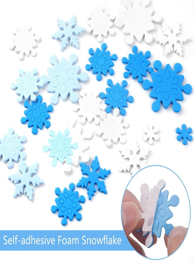 Coopay 600 Pieces Mini Foam Snowflake Stickers Self-Adhesive Snowflake Stickers Decals for Christmas Decoration, DIY Craft Projects, Assorted Color and Sizes - Image 4