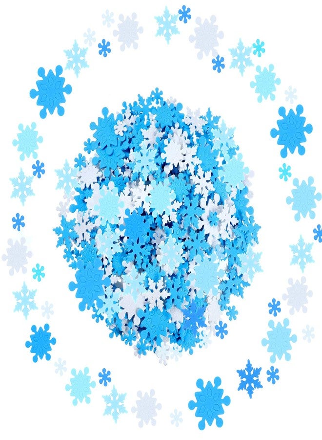 Coopay 600 Pieces Mini Foam Snowflake Stickers Self-Adhesive Snowflake Stickers Decals for Christmas Decoration, DIY Craft Projects, Assorted Color and Sizes - Image 2
