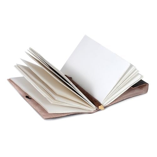 AzureGreen DOUBLE DRAGON Blank Page BOOK Handcrafted Leather Writing Unlined 5 x 7 JOURNAL (Brown) - Image 4