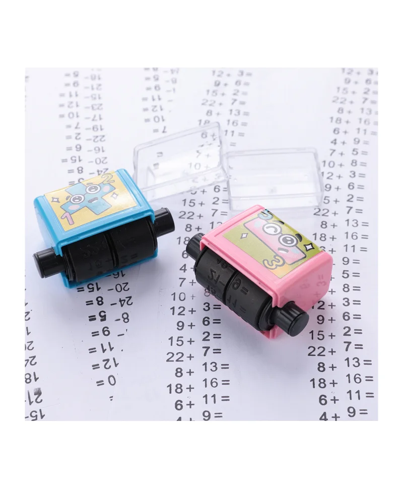 فاب اند فانكي Fab N Funky Math Roller Stamp, Division and Subtraction Problems Tool for Kids, Quick-Dry Ink, Fun Preschool Educational, 3 Years+ - 6 Pieces