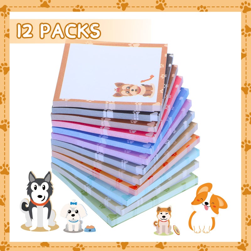 Handepo 12 Pack Dog Sticky Notes Bulk Small to Do List Funny Cute Animals Notepad Supplies for Office School Gifts, 600 Sheets in Total - Image 3