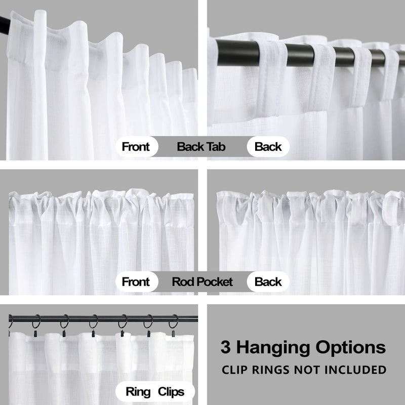 Koufall White Back Back Rod Rod Bocke Critains 60 × 108 لغرفة النوم - Image 4