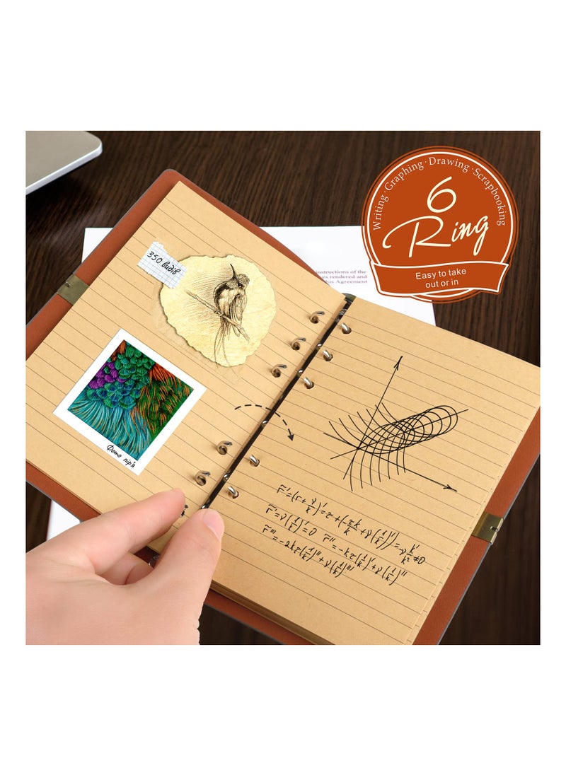 SYOSI - A6 Refill Paper, A6 Loose Leaf Binder Paper, A6 Lined Notebook Paper, 6 Ring College Ruled Writing Paper, A6 Planner Inserts Paper Refill for A6 Binder Notebook Journal, 160 Sheets/320 Pages - Image 1