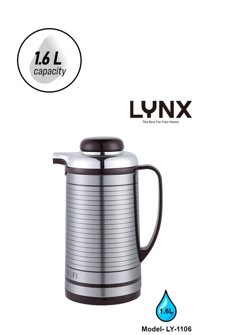 lynx Vacuum Flask - Coffee Heat Insulated Thermos For Keeping Hot - Cold Long Hour Heat - Cold Retention, Multi-Walled Vacuum For Coffee, Hot Water, Tea, Beverage | Ideal For Social 1.6 L LY-1106  - Image 1