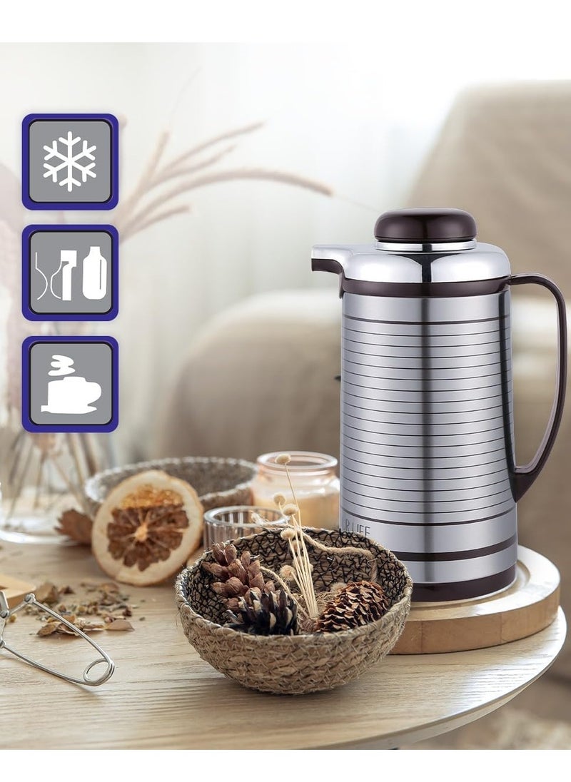 lynx Vacuum Flask - Coffee Heat Insulated Thermos For Keeping Hot - Cold Long Hour Heat - Cold Retention, Multi-Walled Vacuum For Coffee, Hot Water, Tea, Beverage | Ideal For Social 1.6 L LY-1106  - Image 4
