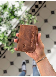 VISSO 661 Zippered Credit Card Holder Model Genuine Leather Bag Personalized Card Holder Wallet For Men & Women  - Image 1